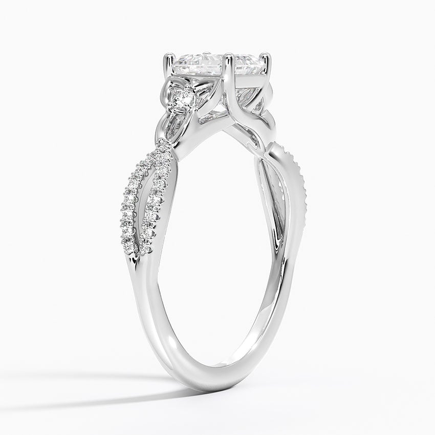 Luxe Celtic Love Knot Diamond Ring Platinum Asscher Engagement Ring