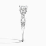 Luxe Celtic Love Knot Diamond Ring Platinum Asscher Engagement Ring