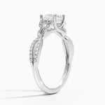 Luxe Celtic Love Knot Diamond Ring Platinum Cushion Engagement Ring