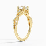 Luxe Celtic Love Knot Diamond Ring Yellow Gold 18k Cushion Engagement Ring
