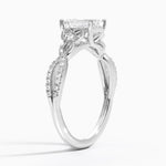 Luxe Celtic Love Knot Diamond Ring Platinum Emerald Engagement Ring