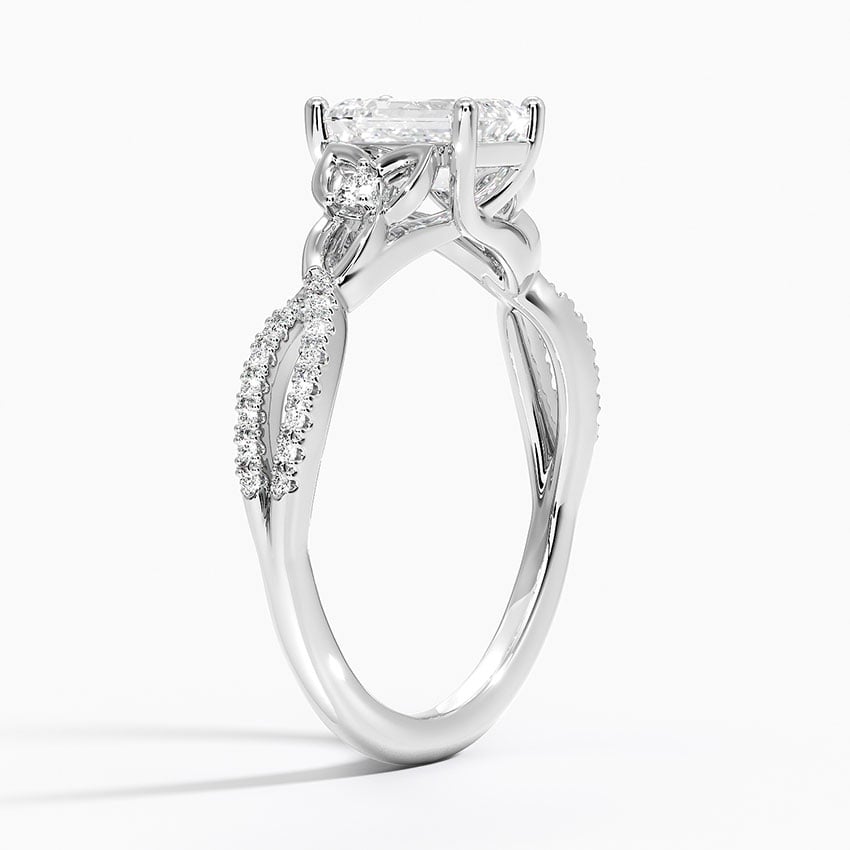 Luxe Celtic Love Knot Diamond Ring Platinum Emerald Engagement Ring