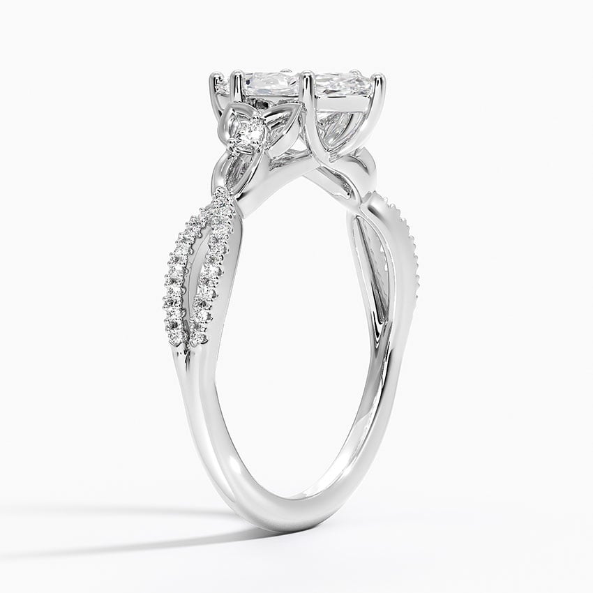 Luxe Celtic Love Knot Diamond Ring Platinum Marquise Engagement Ring