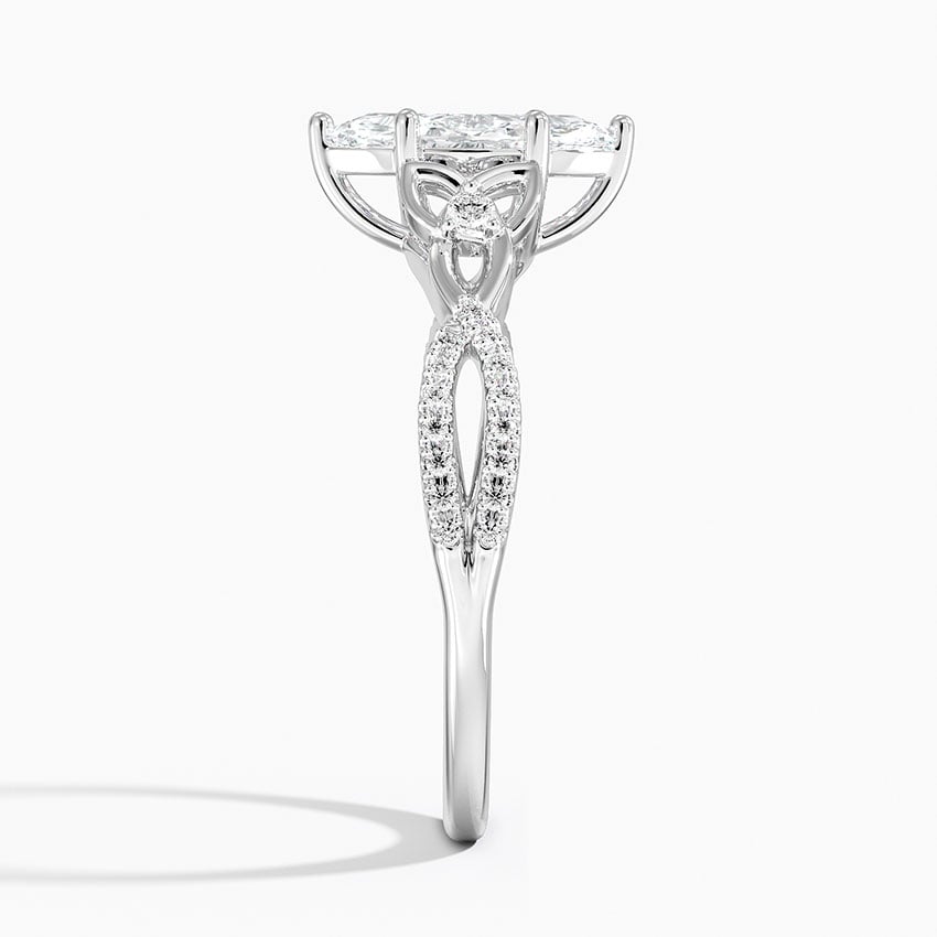 Luxe Celtic Love Knot Diamond Ring Platinum Marquise Engagement Ring