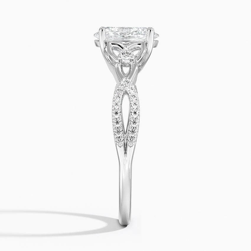 Luxe Celtic Love Knot Diamond Ring Platinum Oval Engagement Ring