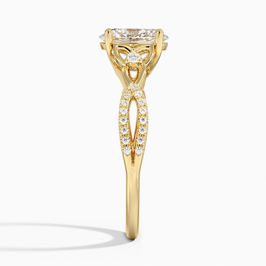 Luxe Celtic Love Knot Diamond Ring Yellow Gold 18k Oval Engagement Ring