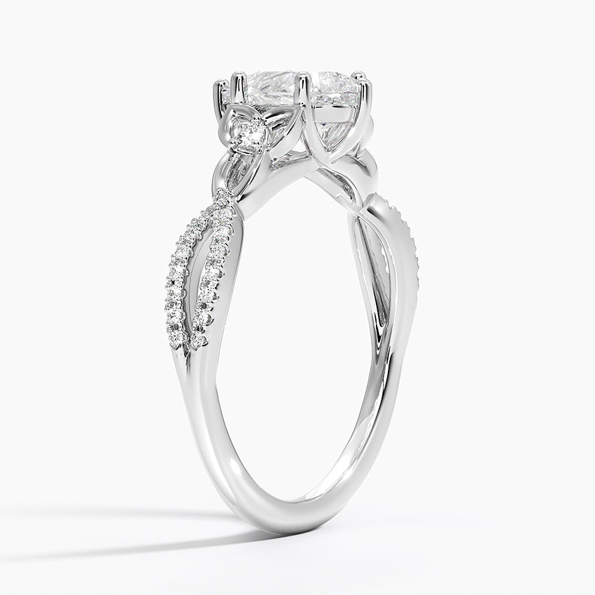 Luxe Celtic Love Knot Diamond Ring Platinum Pear Engagement Ring