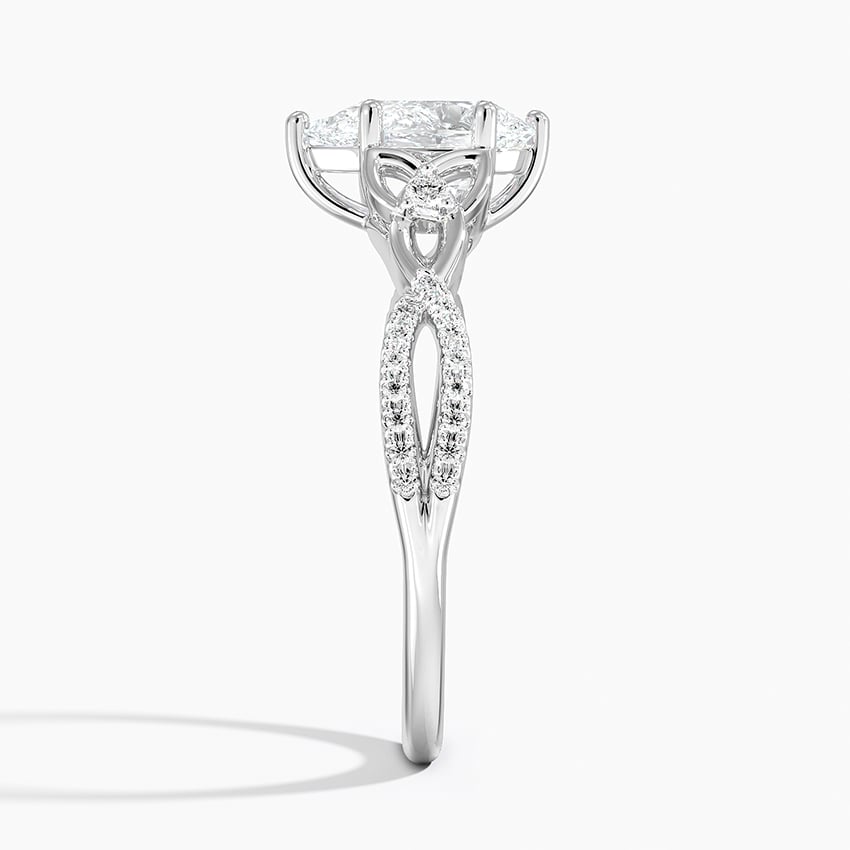 Luxe Celtic Love Knot Diamond Ring Platinum Pear Engagement Ring