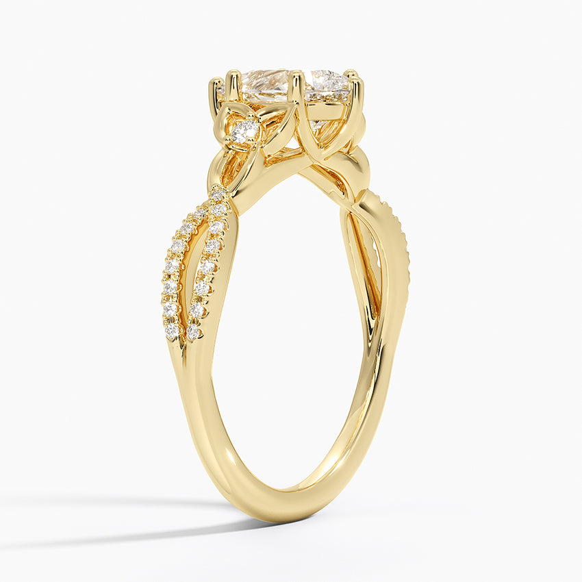 Luxe Celtic Love Knot Diamond Ring Yellow Gold 18k Pear Engagement Ring