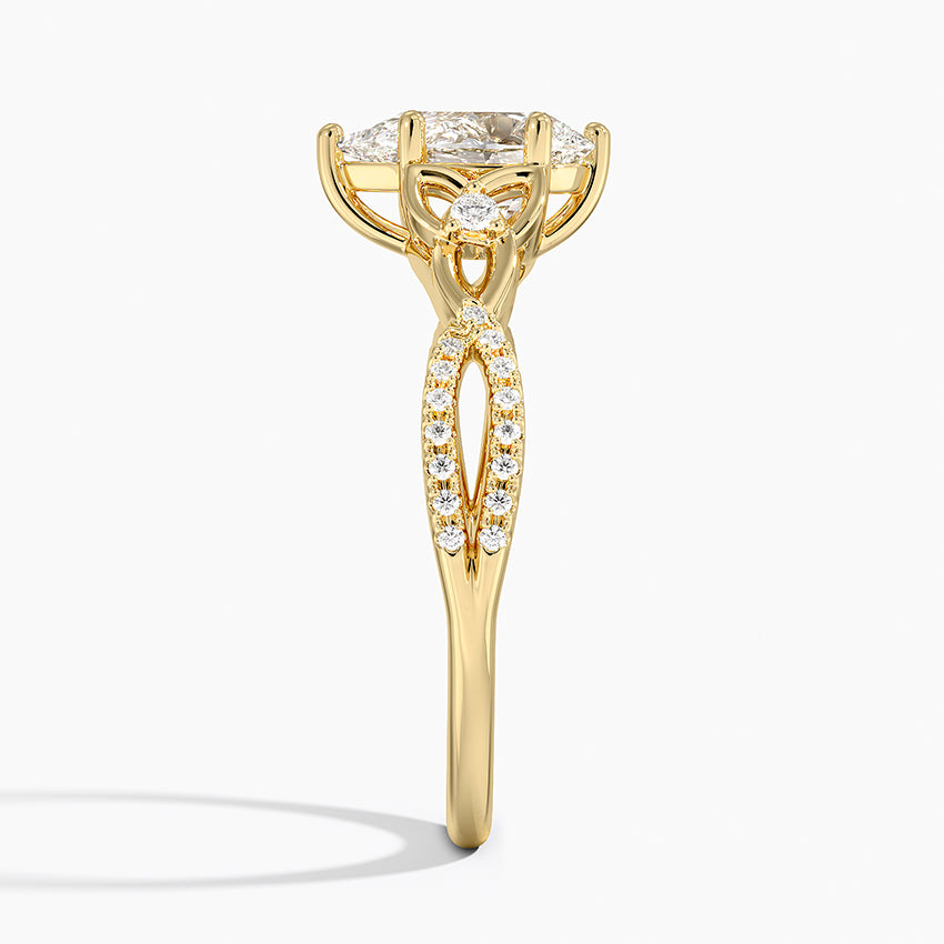 Luxe Celtic Love Knot Diamond Ring Yellow Gold 18k Pear Engagement Ring