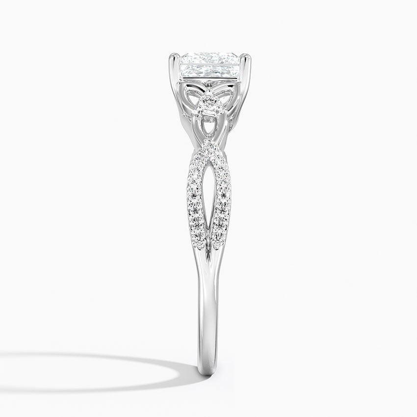 Luxe Celtic Love Knot Diamond Ring Platinum Princess Engagement Ring
