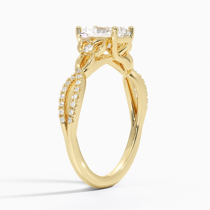 Luxe Celtic Love Knot Diamond Ring Yellow Gold 18k Radiant Engagement Ring