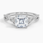 Luxe Celtic Love Knot Diamond Ring Platinum Asscher Engagement Ring