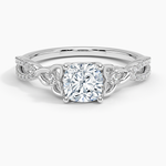 Luxe Celtic Love Knot Diamond Ring Platinum Cushion Engagement Ring