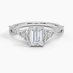 Luxe Celtic Love Knot Diamond Ring Platinum Emerald Engagement Ring