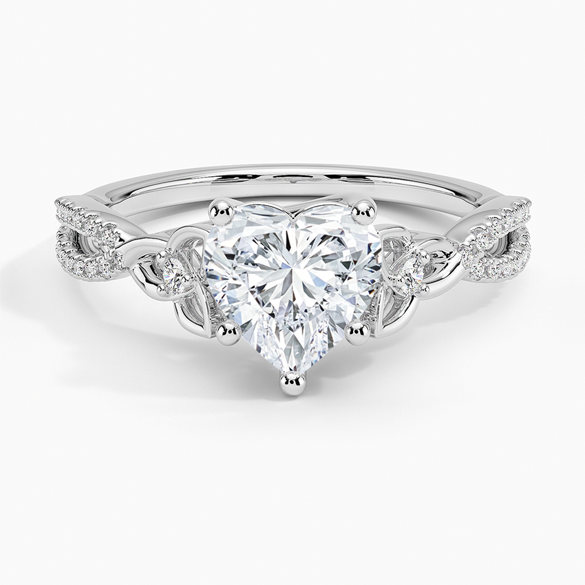 Luxe Celtic Love Knot Diamond Ring Platinum Heart Engagement Ring