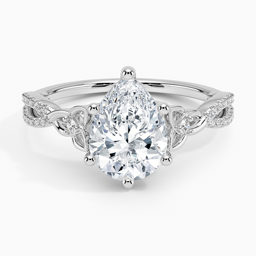 Luxe Celtic Love Knot Diamond Ring Platinum Pear Engagement Ring