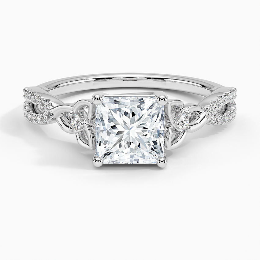 Luxe Celtic Love Knot Diamond Ring Platinum Princess Engagement Ring