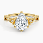 Luxe Celtic Love Knot Diamond Ring Yellow Gold 18k Pear Engagement Ring