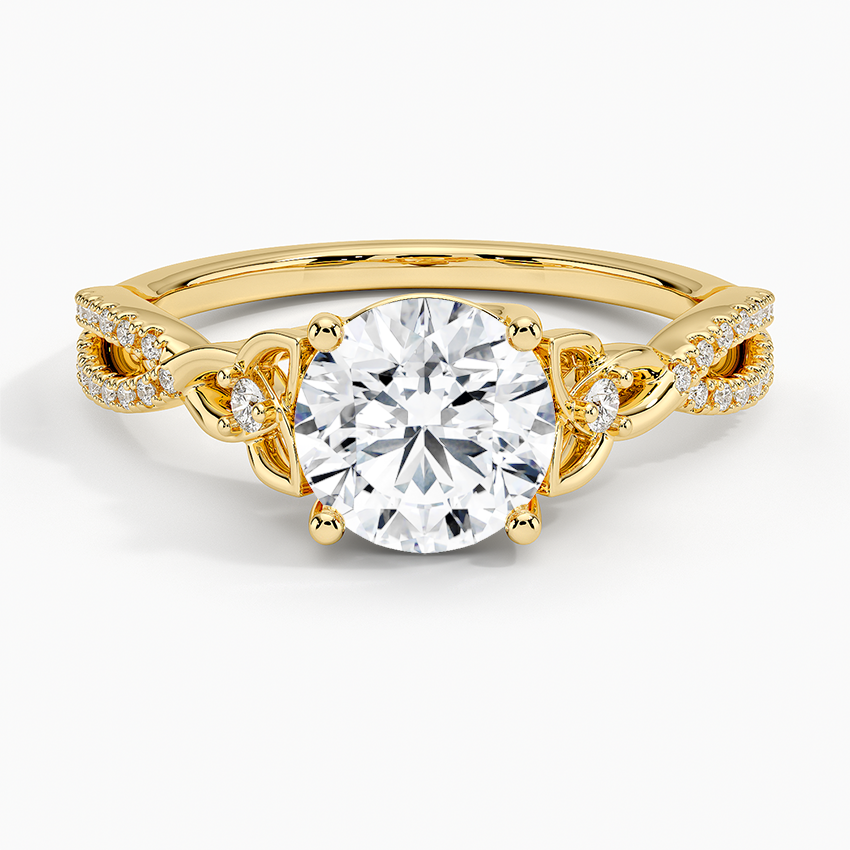 Luxe Celtic Love Knot Diamond Ring Yellow Gold 18k Round Engagement Ring