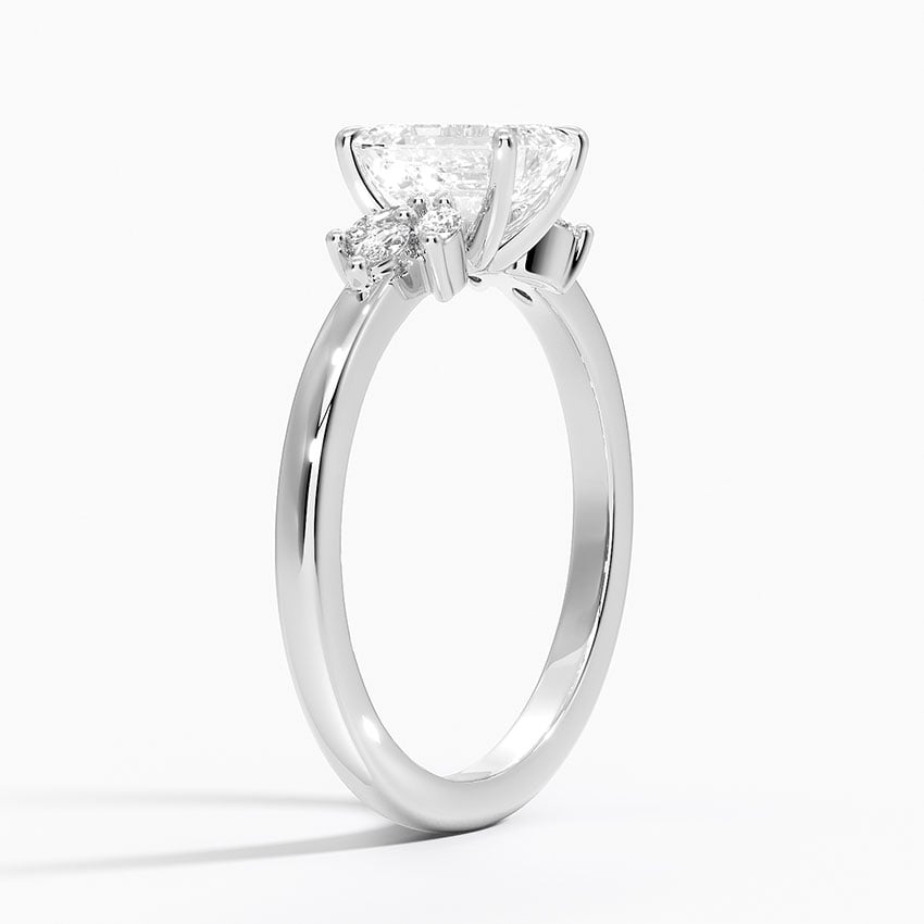 Stella Diamond Ring Platinum Emerald Engagement Ring