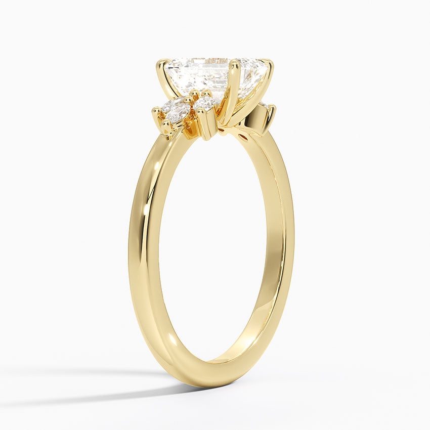 Stella Diamond Ring Yellow Gold 18k Emerald Engagement Ring