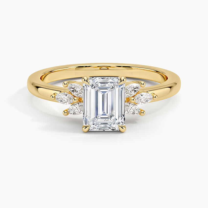 Stella Diamond Ring Yellow Gold 18k Emerald Engagement Ring