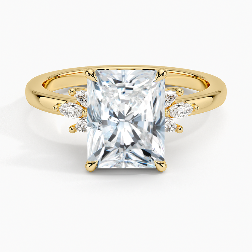 Stella Diamond Ring Yellow Gold 18k Radiant Engagement Ring