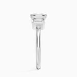 Rhiannon Bezel Three Stone Diamond Ring Platinum Cushion Engagement Ring