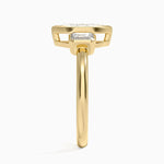 Rhiannon Bezel Three Stone Diamond Ring Yellow Gold 18k Marquise Engagement Ring