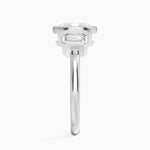 Rhiannon Bezel Three Stone Diamond Ring Platinum Oval Engagement Ring