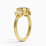 Rhiannon Bezel Three Stone Diamond Ring Yellow Gold 18k Oval Engagement Ring