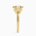 Rhiannon Bezel Three Stone Diamond Ring Yellow Gold 18k Oval Engagement Ring