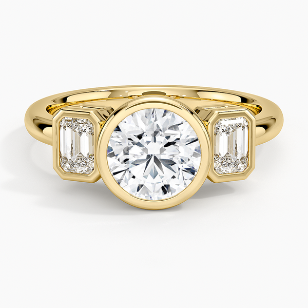 Rhiannon Bezel Three Stone Diamond Engagement Ring