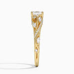 Begonia Vine Diamond Ring (1/2 ct. tw.) Yellow Gold 18k Asscher Engagement Ring