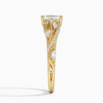 Begonia Vine Diamond Ring (1/2 ct. tw.) Yellow Gold 18k Emerald Engagement Ring