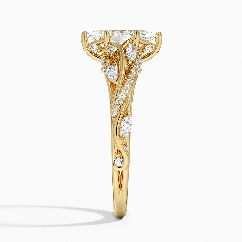 Begonia Vine Diamond Ring (1/2 ct. tw.) Yellow Gold 18k Marquise Engagement Ring