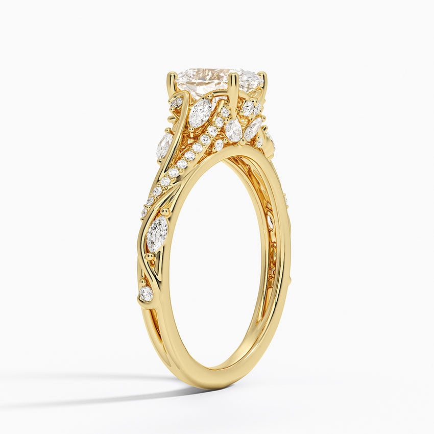 Begonia Vine Diamond Ring (1/2 ct. tw.) Yellow Gold 18k Oval Engagement Ring