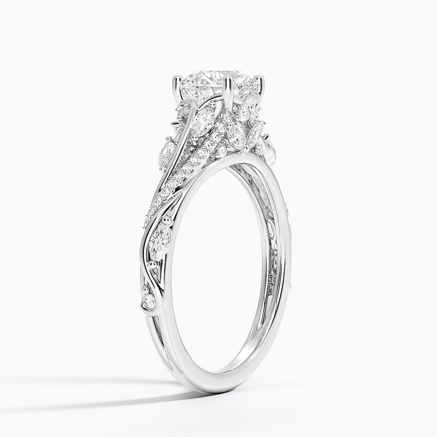 Begonia Vine Diamond Ring (1/2 ct. tw.) Platinum Round Engagement Ring
