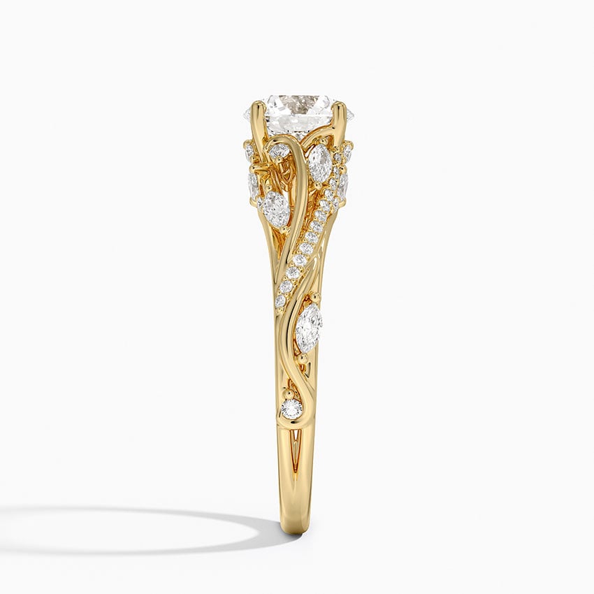 Begonia Vine Diamond Ring (1/2 ct. tw.) Yellow Gold 18k Round Engagement Ring