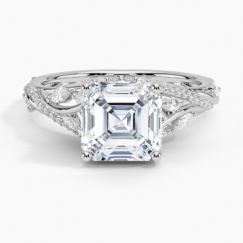 Begonia Vine Diamond Ring (1/2 ct. tw.) Platinum Asscher Engagement Ring