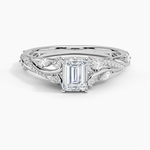 Begonia Vine Diamond Ring (1/2 ct. tw.) Platinum Emerald Engagement Ring