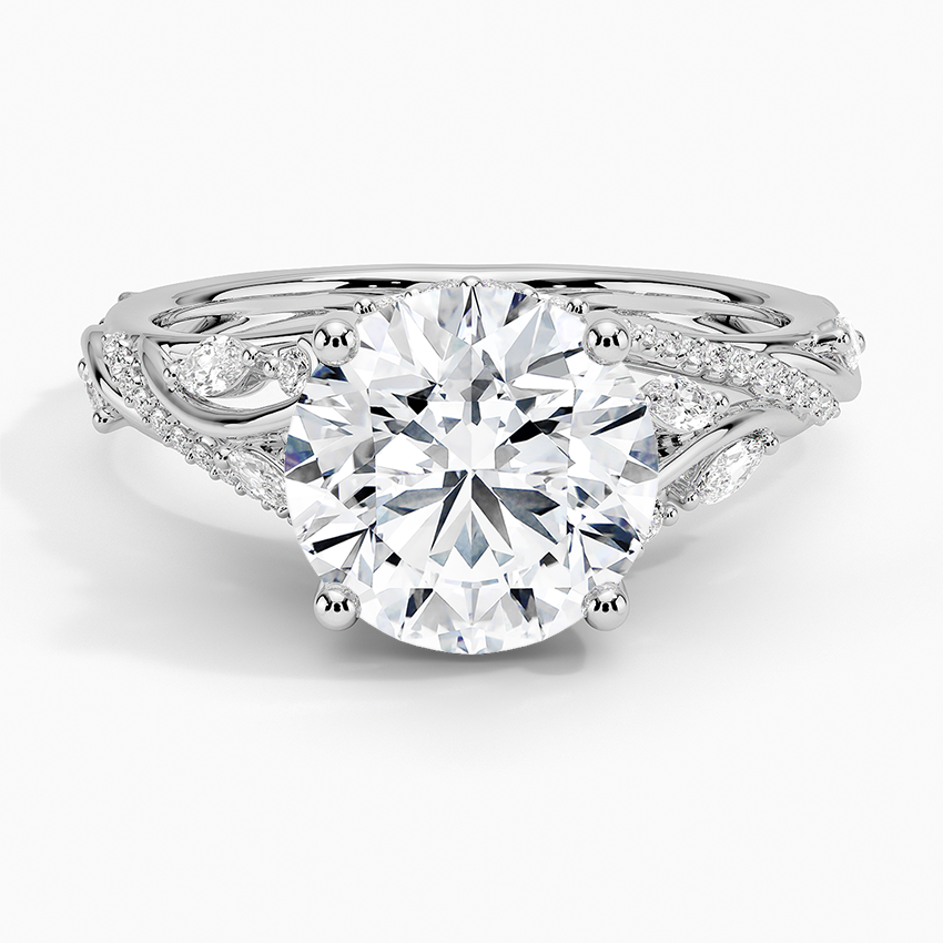 Begonia Vine Diamond Ring (1/2 ct. tw.) Platinum Round Engagement Ring