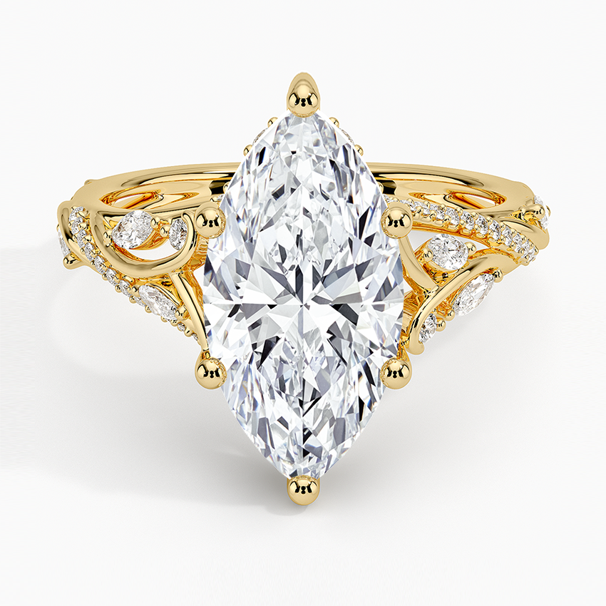 Begonia Vine Diamond Ring (1/2 ct. tw.) Yellow Gold 18k Marquise Engagement Ring