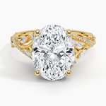 Begonia Vine Diamond Ring (1/2 ct. tw.) Yellow Gold 18k Oval Engagement Ring