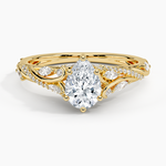 Begonia Vine Diamond Ring (1/2 ct. tw.) Yellow Gold 18k Pear Engagement Ring