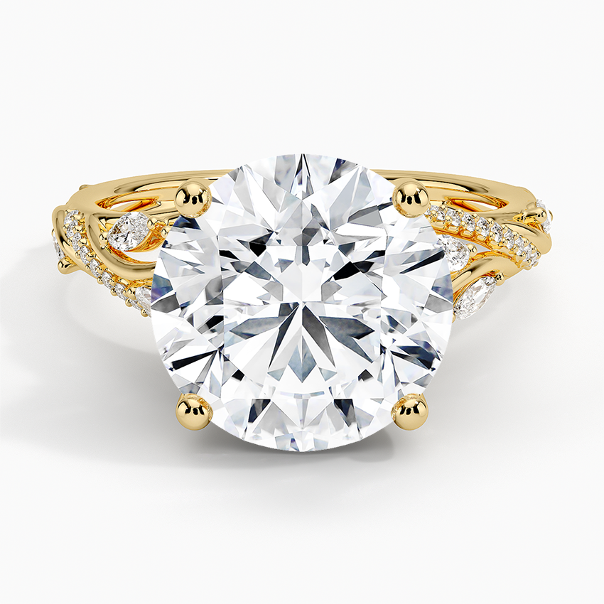 Begonia Vine Diamond Ring (1/2 ct. tw.) Yellow Gold 18k Round Engagement Ring