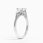 Petal Pear Three Stone Diamond Ring (1/2 ct. tw.) Platinum Asscher Engagement Ring