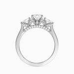 Petal Pear Three Stone Diamond Ring (1/2 ct. tw.) Platinum Cushion Engagement Ring