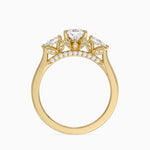 Petal Pear Three Stone Diamond Ring (1/2 ct. tw.) Yellow Gold 18k Cushion Engagement Ring